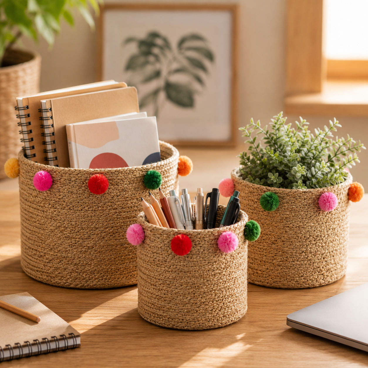 Stylish Eco-Friendly Jute Basket for Storage